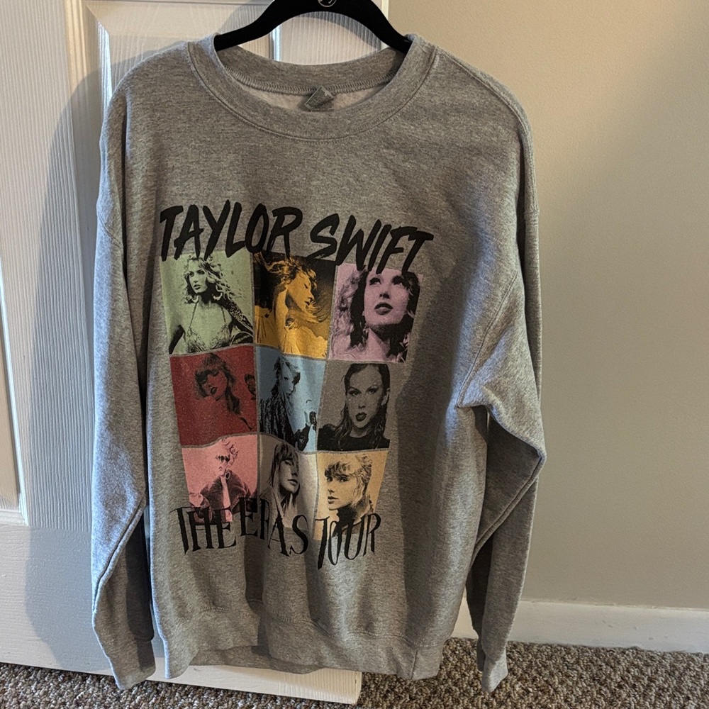 Gildan Gray Taylor Swift The Eras Tour Crewneck Sweater